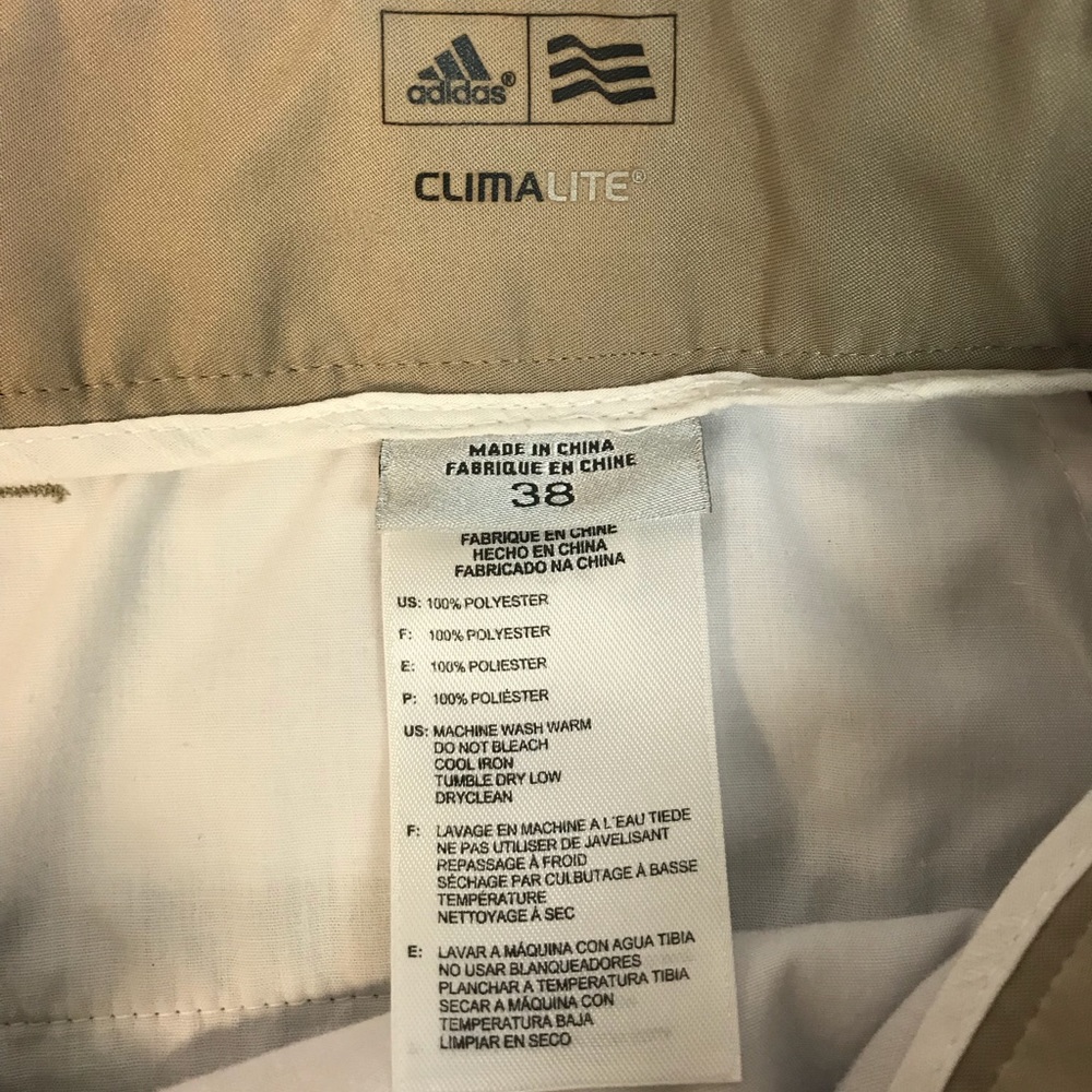Men’s Adidas Khaki Golf Shorts. Size 38. - Picture 3 of 4